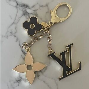 Louis Vuitton Black and Gold Floral Key Holder